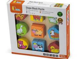 Дерев'яний пазл-сортер Viga Toys Фігури і звірята (59585)