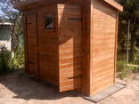Деревянный туалет. Летняя душевая кабина. Летний душ туалет - фото 6