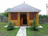 Деревянные беседки из оцилиндрованного бревна. - фото 1