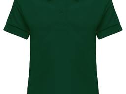 Детская рубашка-поло, темно-зеленая