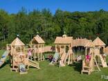 Детские деревянные площадки, домики, комплексы.