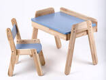 Детский столик с выдвижным ящиком и стульчик Tatoy для детей 2-7 лет Темно-синий - фото 6