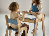Детский столик с выдвижным ящиком и стульчик Tatoy для детей 2-7 лет Темно-синий - фото 3