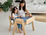 Детский столик с выдвижным ящиком и стульчик Tatoy для детей 2-7 лет Темно-синий - фото 5