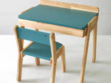 Детский столик с выдвижным ящиком и стульчик Tatoy для детей 2-7 лет Темно-зеленый - фото 4