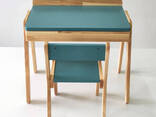 Детский столик с выдвижным ящиком и стульчик Tatoy для детей 2-7 лет Темно-зеленый - фото 3