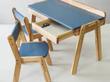 Детский столик с выдвижными ящиками и два стульчика Tatoy для детей 2-7 лет Темно-синий - фото 5
