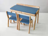 Детский столик с выдвижными ящиками и два стульчика Tatoy для детей 2-7 лет Темно-синий - фото 4