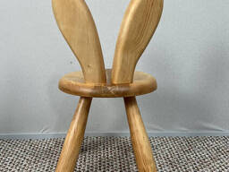 Детский стульчик кролик Крош из натурального дерева Малюк - 52 см, Без подушки