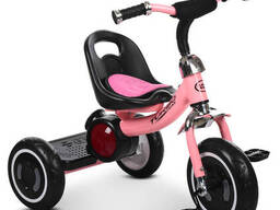 Детский трехколесный велосипед M 3650-7 светло-розовый с подсветкой