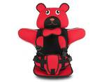 Детское Бескаркасное Автокресло в форме Медвежонка (Цвет Красный) - фото 1