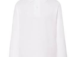 Детское поло с длинным рукавом, цвет белый