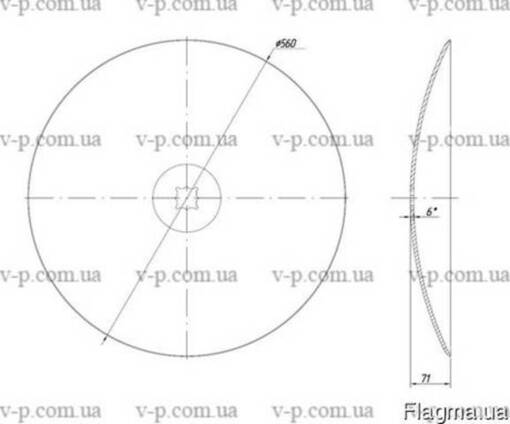 Диск JOHN DEERE cплошной 565мм, s-6мм