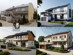 Дизайн фасада дома, коттеджа, магазина, объекта коммерции и др.