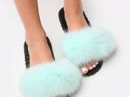 Домашні капці Family Story Пухнастики Ментоловий 34-35 (p03-08k-35e)