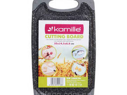 Доска разделочная 15 х 25 х 0.8 см пластиковая серый мрамор Kamille КМ-10057