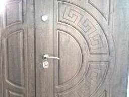 Двери входные двустворчатые с накладками МДФ