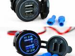 Двойной USB-разъем 4.2А С LED подсветкой, чехол пылезащитный, ( кнопка вкл/выкл ) - фото 2