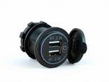 Двойной USB-разъем 4.2А С LED подсветкой, чехол пылезащитный, ( кнопка вкл/выкл ) - фото 3