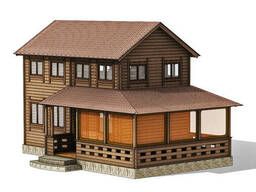 Двухэтажный деревянный дом 7х4,25м от производителя Thermowood Production Ukraine. ..
