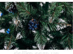 Елка Рождественская 2,2 м голубая шишка и рябина искусственная