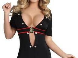 Еротичний ігровий костюм поліцейської LivCo Corsetti Relene, Чорний, S, M