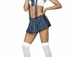 Еротичний ігровий костюм студентки Studygirl costume, Синьо-білий, L, XL