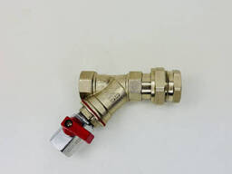 Фильтр механической очистки 3/4" ВВ американка+кран слив 3/8" никель Kvant Dis