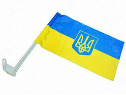 Флаг Украины с трезубцем на автомобиль 30*20 см