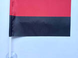 Флаг УПА черно-красный Украины 15х10 см на присоске в автомобиль - фото 2