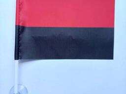 Флаг УПА красно-черный Украины 15х10 см на присоске в автомобиль