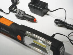 Фонарик оранжевый ручной с крючком