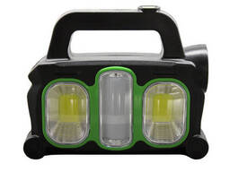 Фонарик с аккумулятором и солнечной батареей Зеленый