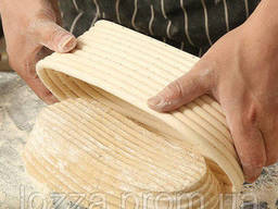 Форма корзинка для расстойки хлеба, теста из ротанга на 0,5 кг овальная, с чехлом