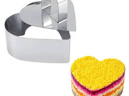 Форма кулинарная с выталкивателем в виде сердца для выкладки/вырубки муссов, салатов и...