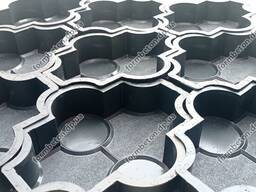 Форма тротуарная клевер с кругами шагрень