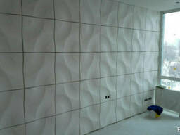 3д панели монтаж на стену, Киев. Монтаж гипсовых 3D панелей.