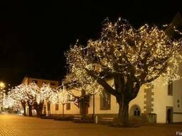 Гирлянда нить, новогоднее украшение деревьев, монтаж гирлянд