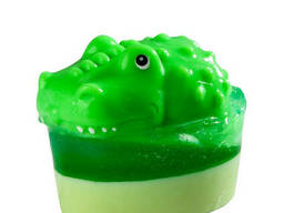 Глицериновое мыло зеленый и крокодил большая игрушка 1шт.
