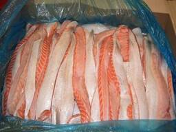 Морепродукти високої якості із замороженого філе горбуші вагою один фунт із поліетиленовим пакетом Ivp