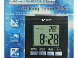 Говорящие настольные часы VST-7027C, с термометром