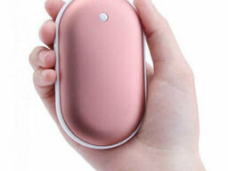 Грелка-повербанк для рук на 5000 mAh Pebble Hand Warmer Power Bank Pink