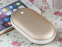 Грелка-повербанк для рук на 5000 mAh Pebble Hand Warmer PowerBank Gold