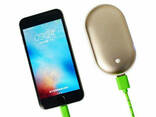 Грелка-повербанк для рук на 5000 mAh Pebble Hand Warmer PowerBank Gold - фото 2