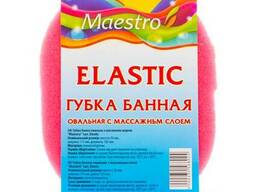 Губка банная "Elastik" ТМ "Maestro" с массажным слоем