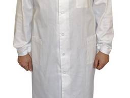 Белый мужской халат, диагональ ткань