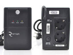 ИБП Ritar RTP850 (510W) Proxima-L, LED, AVR, 2st, 2xSCHUKO socket, 1x12V9Ah, plastik. ..
