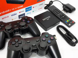 Игровая тв приставка AndroidTV+Game Box M8PRO Mini + 2 джойстика, Игровая приставка с...