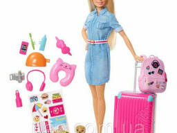 Игровой набор Barbie Путешественница, Barbie Travel Doll, Blonde, with Puppy