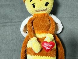 Іграшка м'яка дитяча в'язана Бджілка ручна робота подарунок